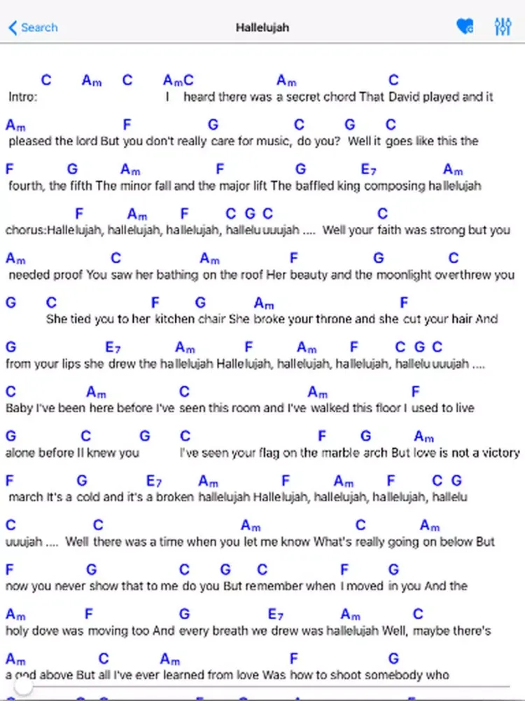 ภาพหน้าจอของ Search Songs Lyrics Chords Guitar iPad 