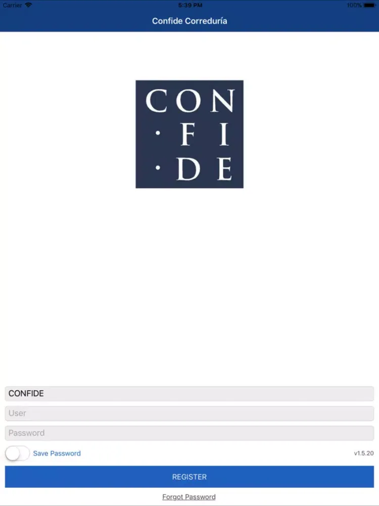 Confide Correduría iPad  Screenshots