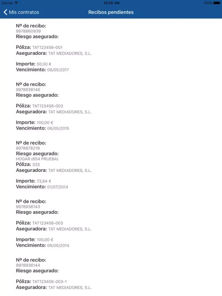 Capturas de tela do Previcat iPad 