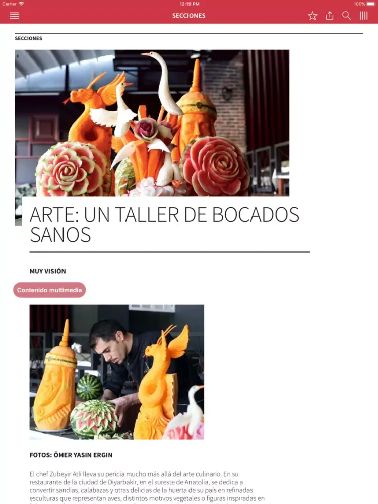 Tangkapan skrin Muy Interesante iPad 