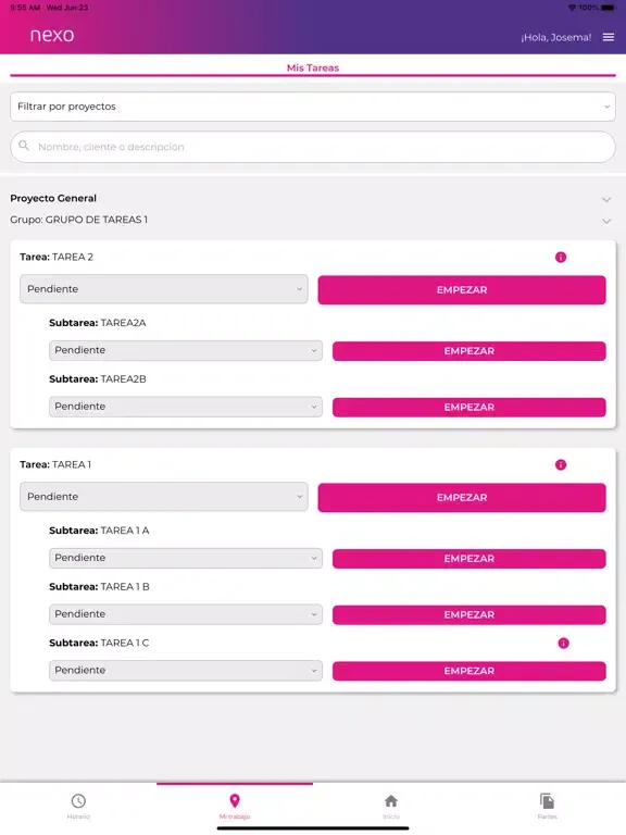 Nexo Gest iPad  스크린샷