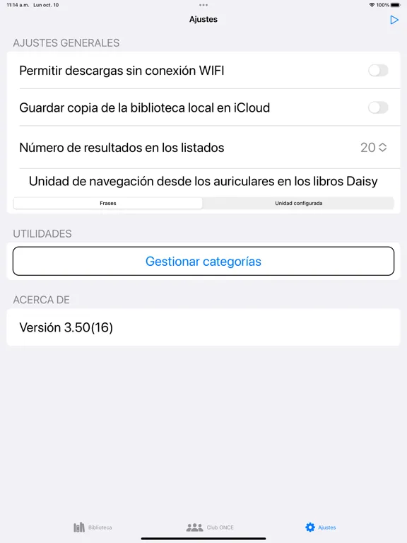 Captures d'écran de Gestor ONCE libros digitales iPad 