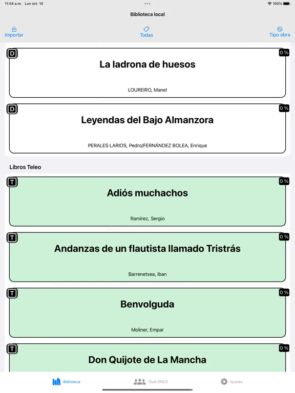 Captures d'écran de Gestor ONCE libros digitales iPad 