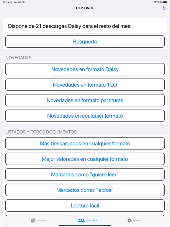 Captures d'écran de Gestor ONCE libros digitales iPad 