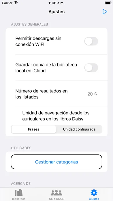 Captures d'écran de Gestor ONCE libros digitales