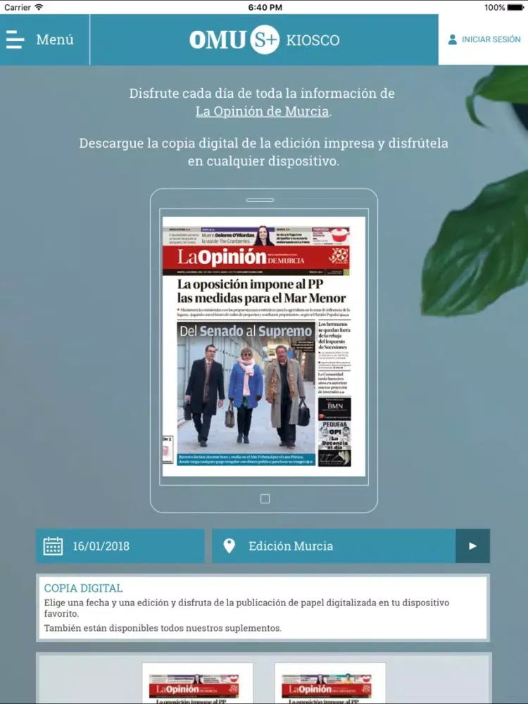 Скриншоты Kiosco La Opinión de Murcia iPad 