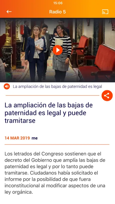 Zrzuty ekranu RTVE Noticias