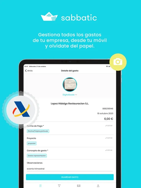 Sabbatic - Control de gastos iPad  スクリーンショット