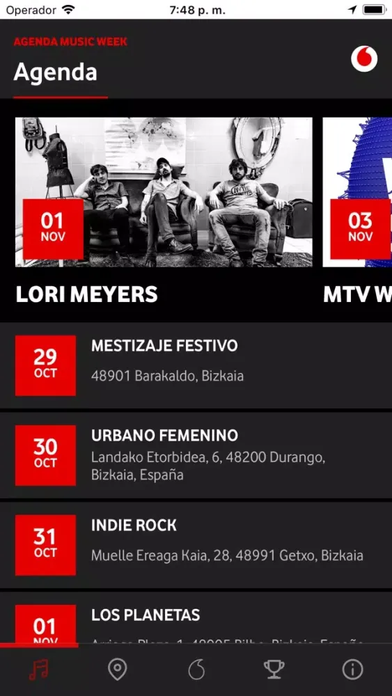 Ảnh chụp màn hình của Agenda Music Week