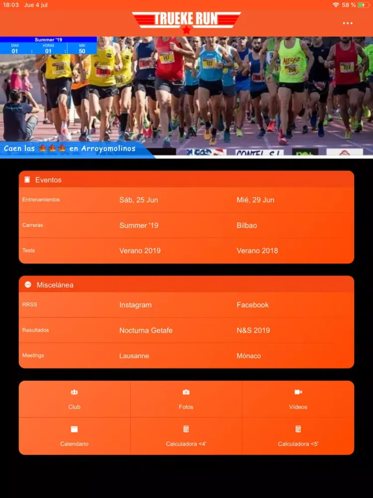 Tangkapan layar Trueke Run iPad 