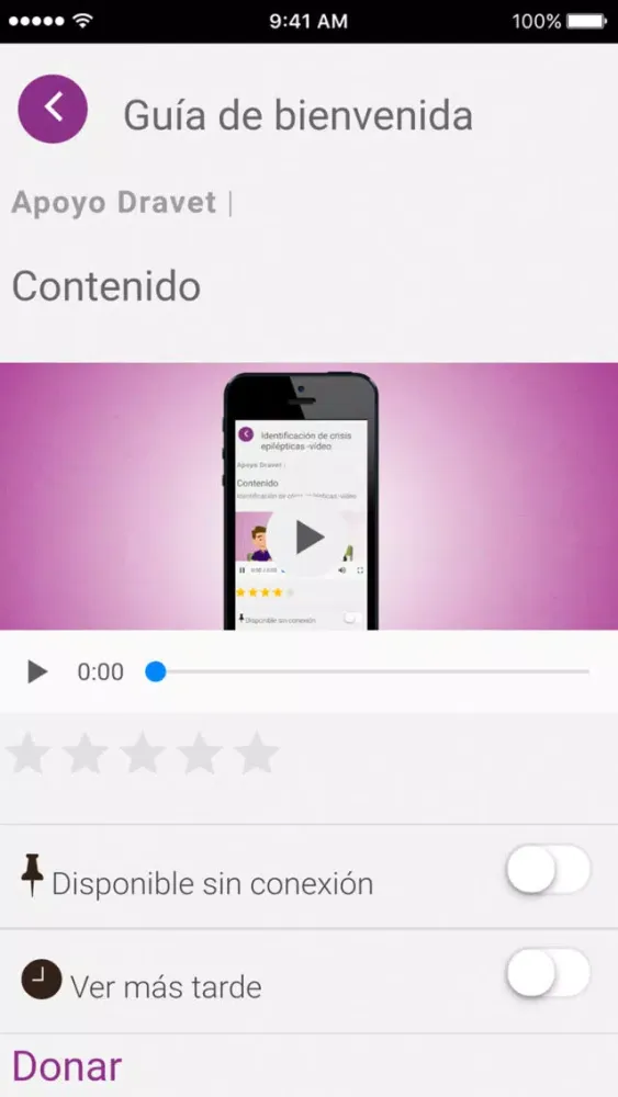 Tangkapan skrin App Apoyo Dravet