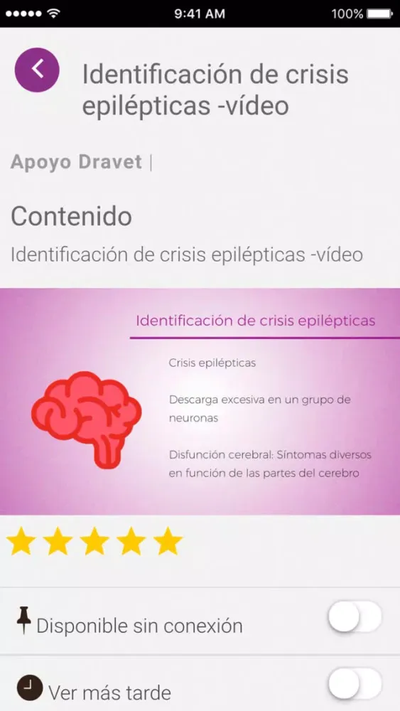 Tangkapan skrin App Apoyo Dravet