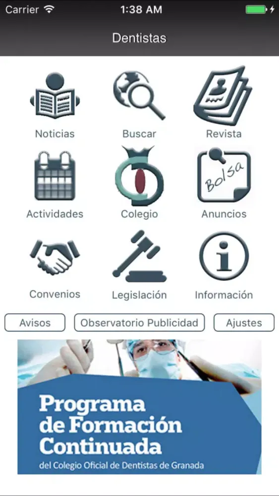 Colegio de Dentistas Granada Ekran Görüntüleri