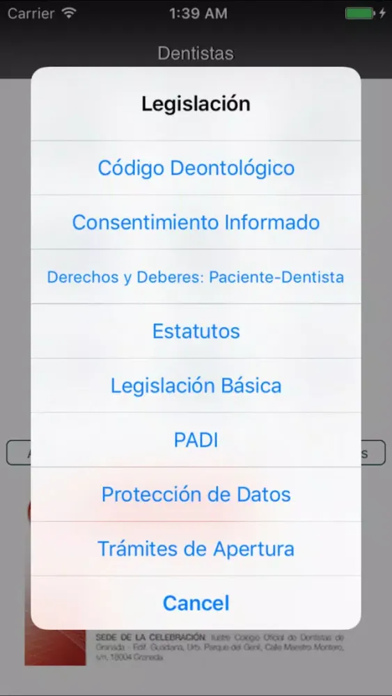 Colegio de Dentistas Granada Ekran Görüntüleri