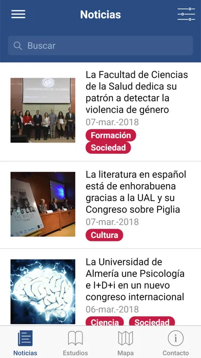 Tangkapan skrin Universidad de Almería