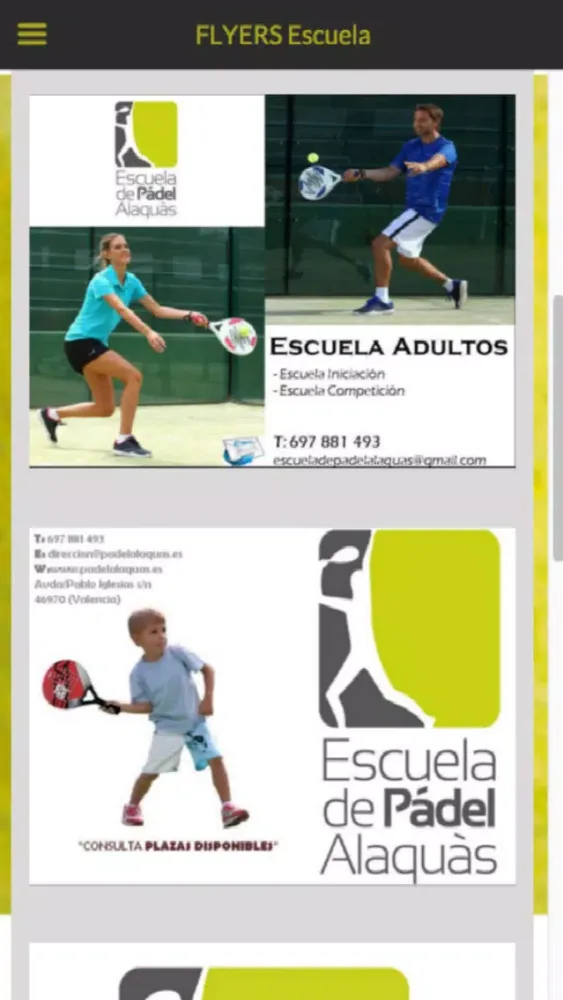 Captures d'écran de Escuela Padel Alaquas