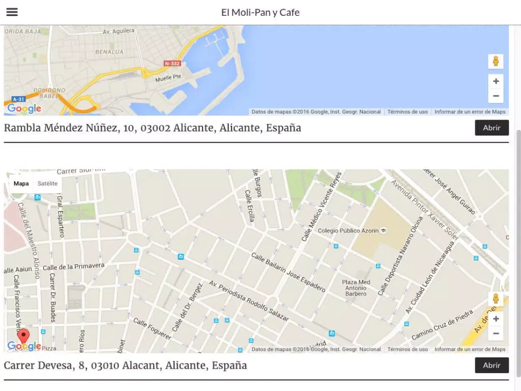 Captures d'écran de El Moli­ Pan y Cafe iPad 