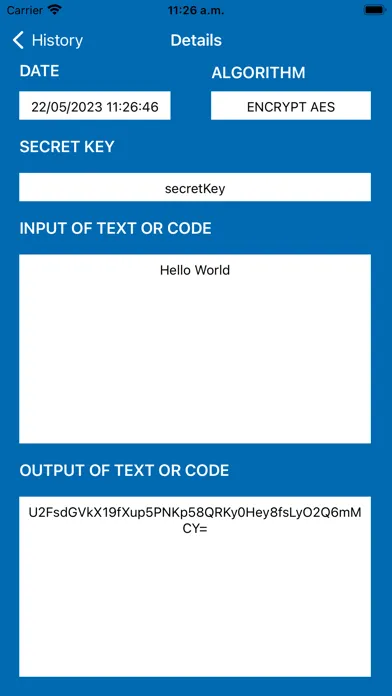 Zrzuty ekranu cryptoCode