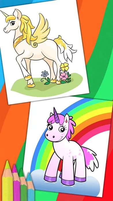 Unicorn & Fantastic Animals Pegasus coloring pages سکرین شاٹس