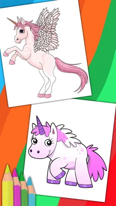 Unicorn & Fantastic Animals Pegasus coloring pages سکرین شاٹس