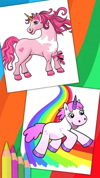 Unicorn & Fantastic Animals Pegasus coloring pages سکرین شاٹس
