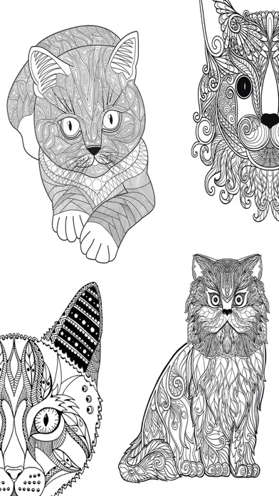 Cats & kittens - Mandalas coloring book for adults Screenshots