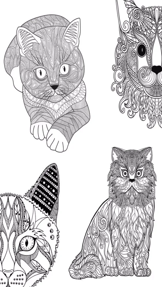 Cats mandalas coloring book for adults - Premium Screenshots