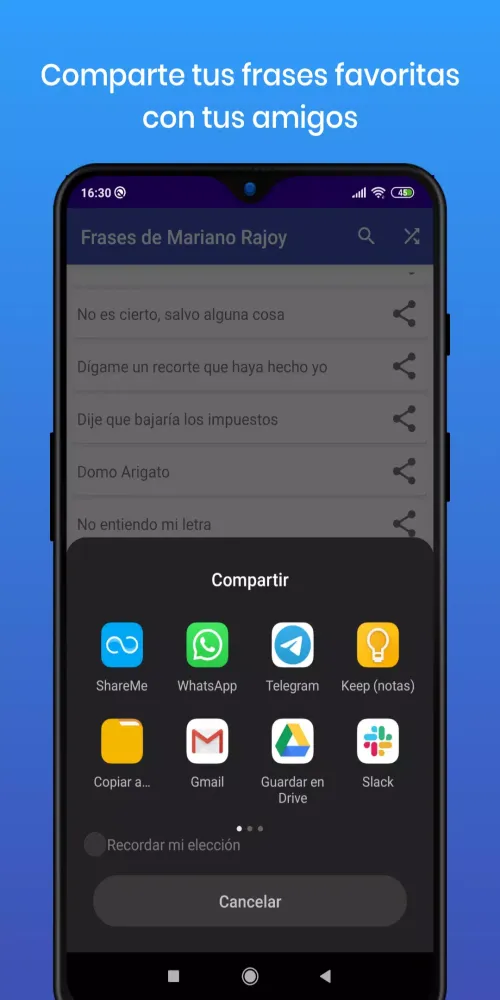 Capturas de pantalla de Frases de Mariano Rajoy