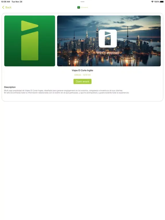 Viajes El Corte Inglés App iPad 應用截圖
