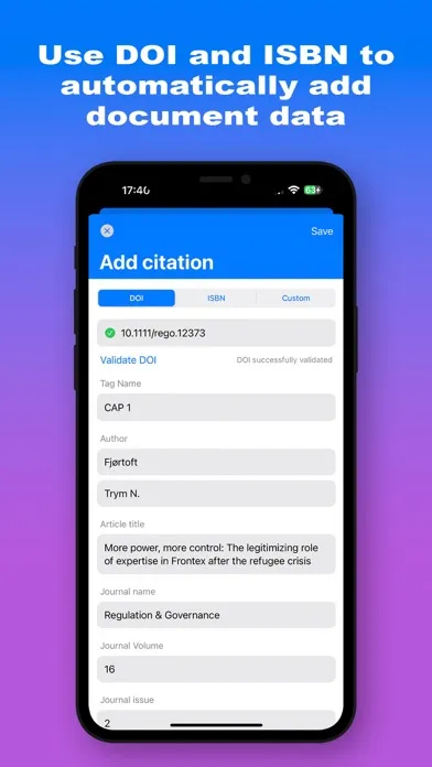Tangkapan skrin Citation Styles: Research Tool