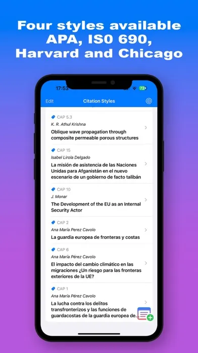 Tangkapan skrin Citation Styles: Research Tool