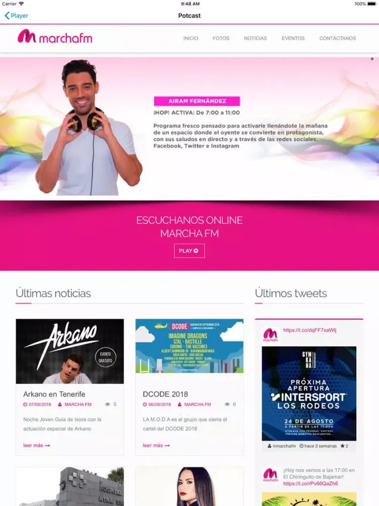 Скриншоты Marcha FM iPad 