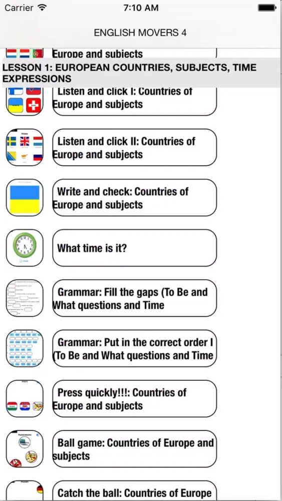 Captures d'écran de English Movers 4 Learn Speaking Easily for iPhone