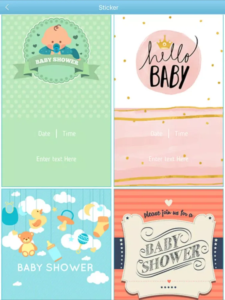 Baby Shower Invitation Cards Maker HD Pro iPad  स्क्रीनशॉट