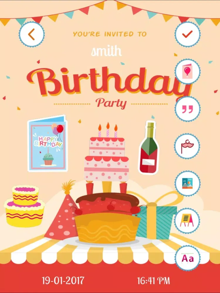 Birthday Invitation Card Maker HD Pro iPad  स्क्रीनशॉट