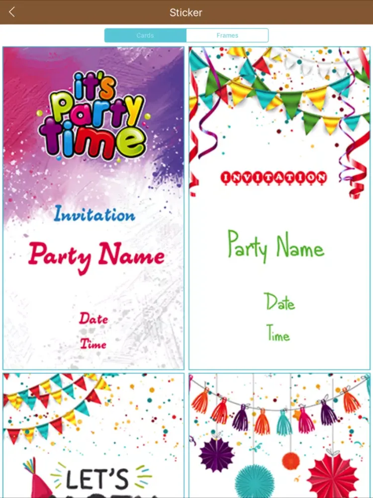 Party Invitation Card Creator HD Pro iPad  Screenshots
