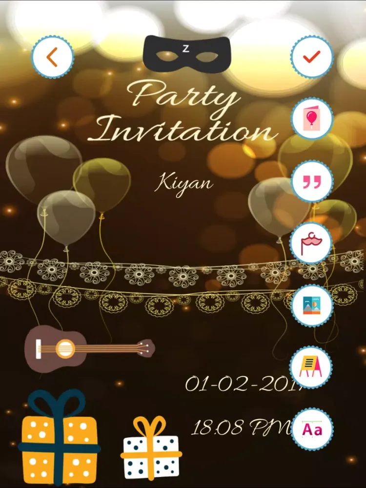 Party Invitation Card Creator HD Pro iPad  Screenshots
