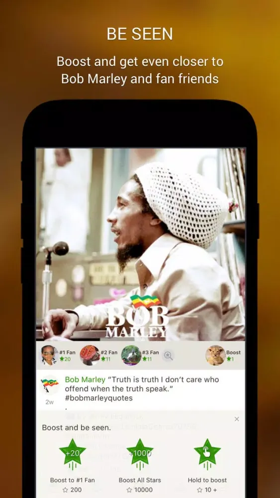 Capturas de tela do Bob Marley Official Music