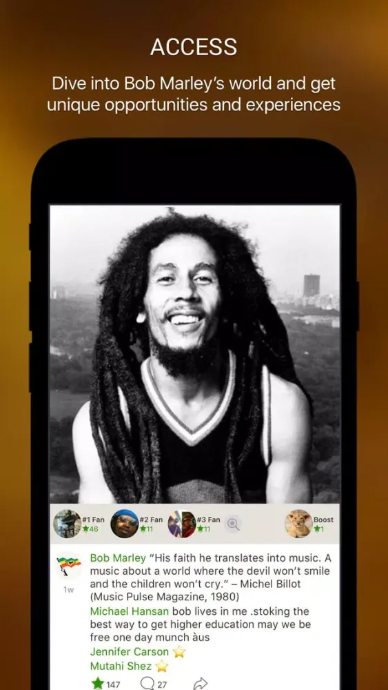 Capturas de tela do Bob Marley Official Music