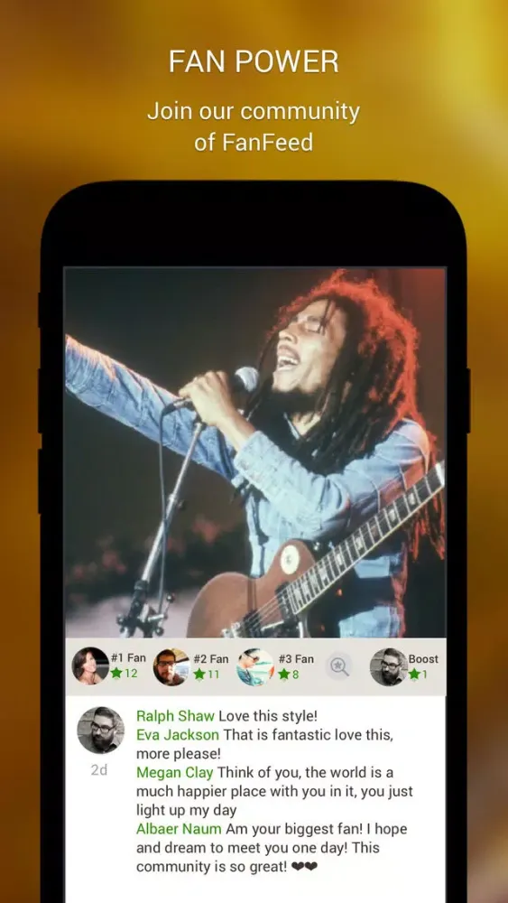 Capturas de tela do Bob Marley Official Music