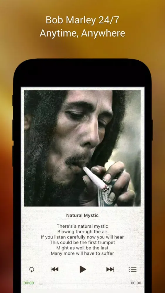 Capturas de tela do Bob Marley Official Music