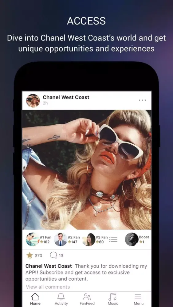Tangkapan layar Chanel West Coast Official