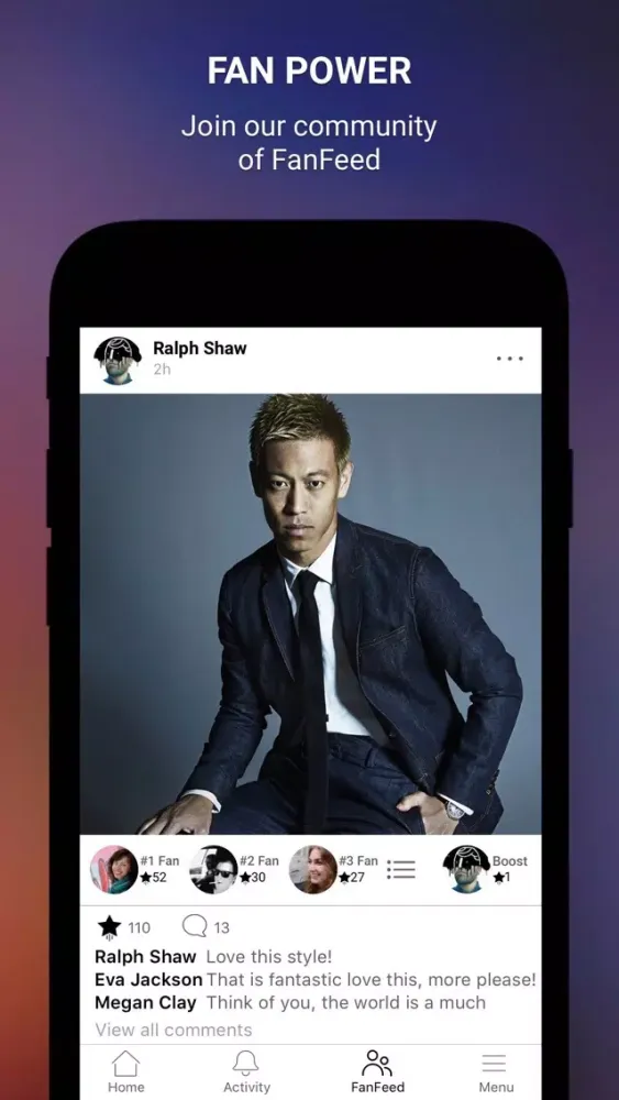 Keisuke Honda Official App Screenshots