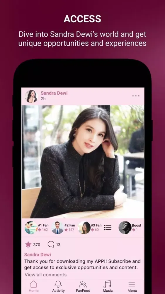 Sandra Dewi Official App Screenshots