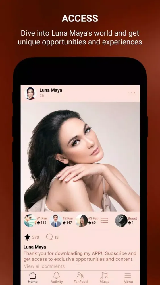 Screenshot di Luna Maya Official App