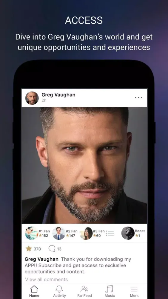 Captures d'écran de Greg Vaughan Official