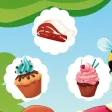 A candy game for children: Find the mistake in the bakery A candy game for children: Find the mistake in the bakery