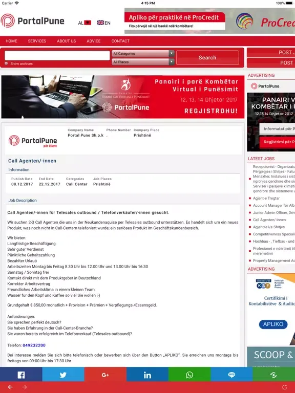 Screenshot di Portal Pune iPad 