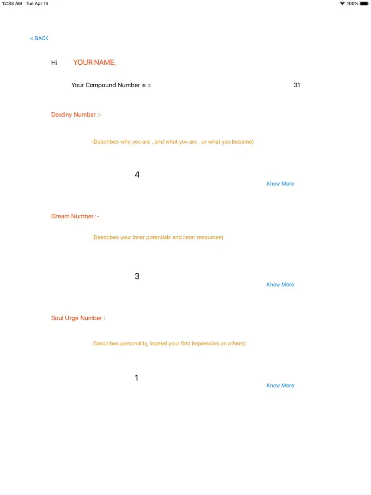 Capturas de pantalla de Name Numerology(Astrology) Pro iPad 