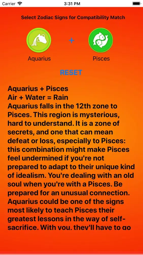 Capturas de pantalla de Zodiac Compatibility